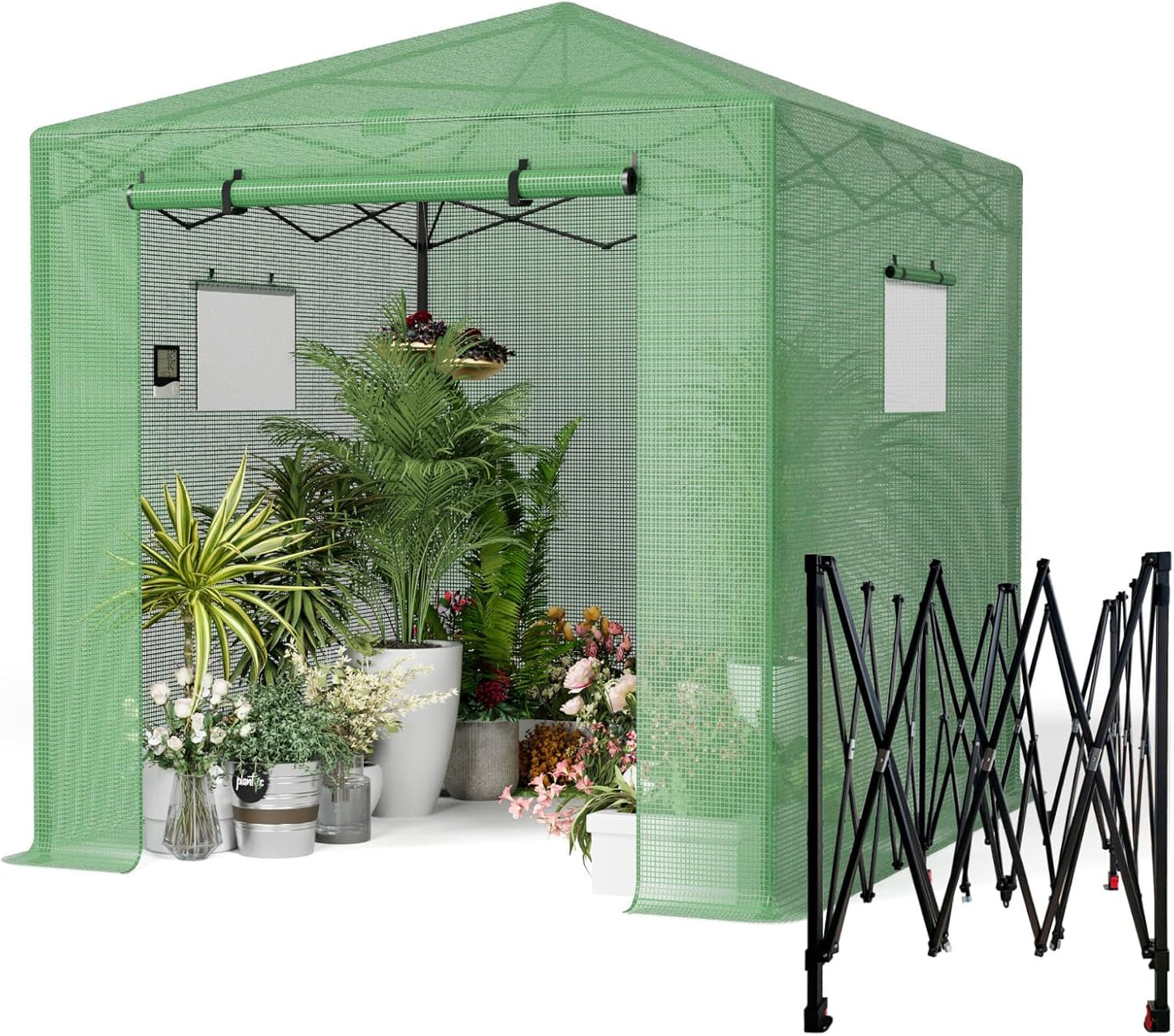 Pop Up Greenhouse 10x10FT, Pop Up Green House for Outdoors, Portable Greenhouses, Walk-in Greenhouses, Popup Greenhouse Kit, Easy Set Up