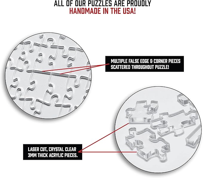 The Clearly Impossible Puzzle 100, 200, 500, 1000 Pieces Hard Puzzle for Adults Cool Difficult Puzzles Clear Hardest Puzzle - Difficult Funny Puzzle for Adults (1000 Piece)