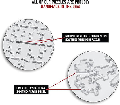 The Clearly Impossible Puzzle 500 Pieces Hard Puzzle for Adults (Acrylic, Jigsaw, 18.75x11 inches, 1 Pound, Made in USA)