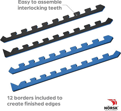 Norsk Dual-Sided Reversible 1/2" Foam Exercise Mats for Home Gym - Interlocking EVA Foam Tiles