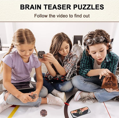 12 PCS Brain Teaser Puzzles Metal Puzzle Logic Metal Puzzle for Adult Lock Puzzles Gift for Adults Teenagers Kids