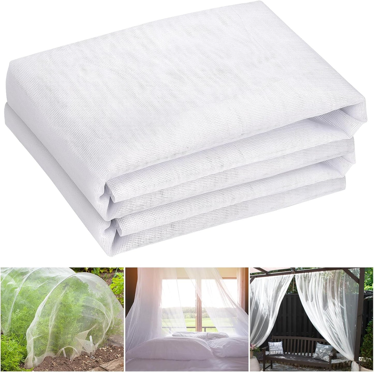 9.8 x 32.8ft Thicker Garden Mesh Netting,Ultra Fine Plant Row Covers,PPT Nano Mosquito Netting Screen Bird Barrier Net for Outdoor Vegetable Plants Fruits Flowers,Patios Balconies,33% Shading Rate