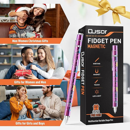 Gifts for Men Fidget Pen, Stocking Stuffers for Teen Girls Boys, White Elephant Gifts for Adults, Anniversary Birthday Gift for Men Him Teenage Boys Girls, Mens Gift for Christmas Multifunction Pen
