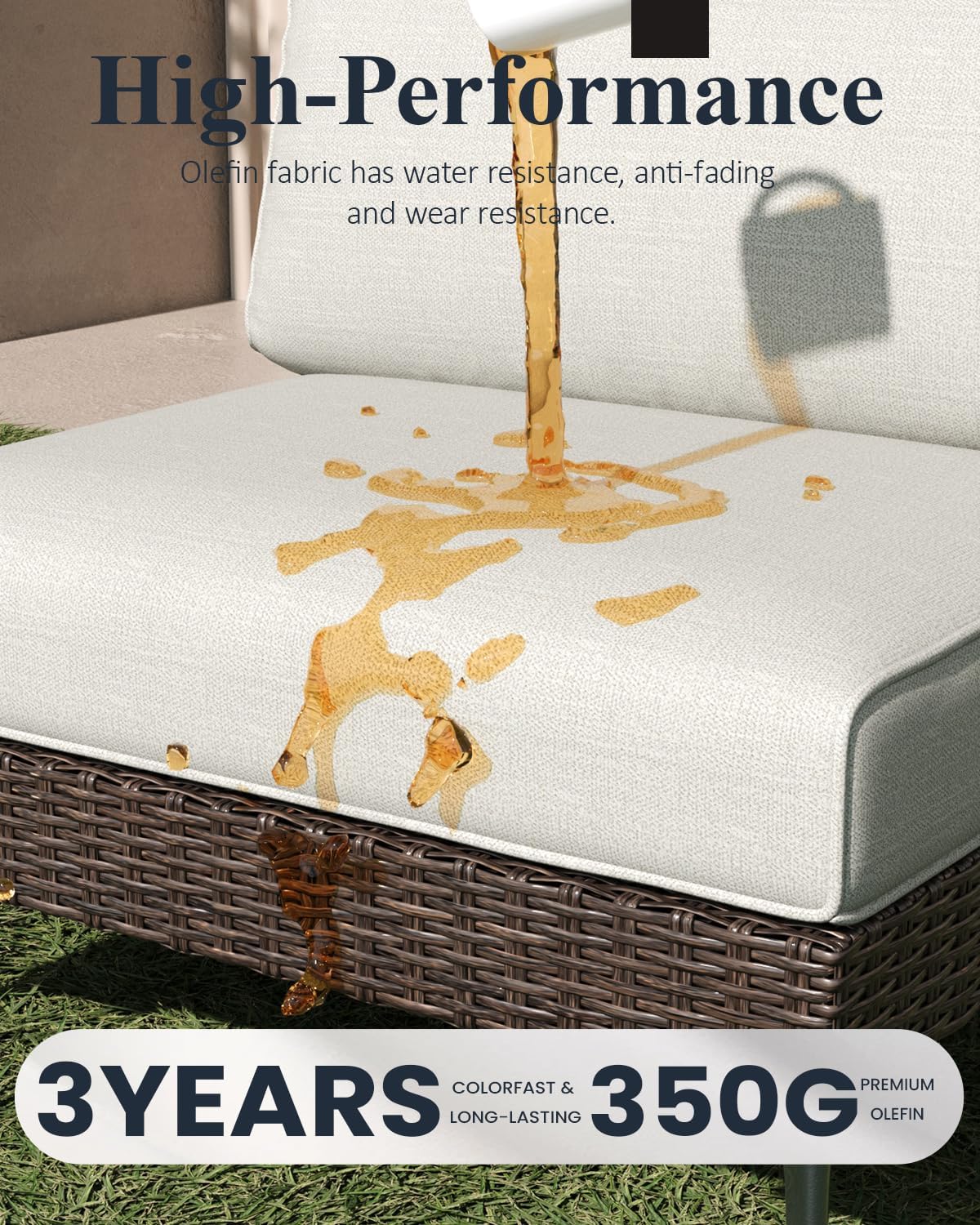 LayinSun 11-Piece Outdoor Modular Wicker Sectional Sofa with Fire Pit Table, Patio Furniture Conversation Set with Deep Seating and Thick Cushions