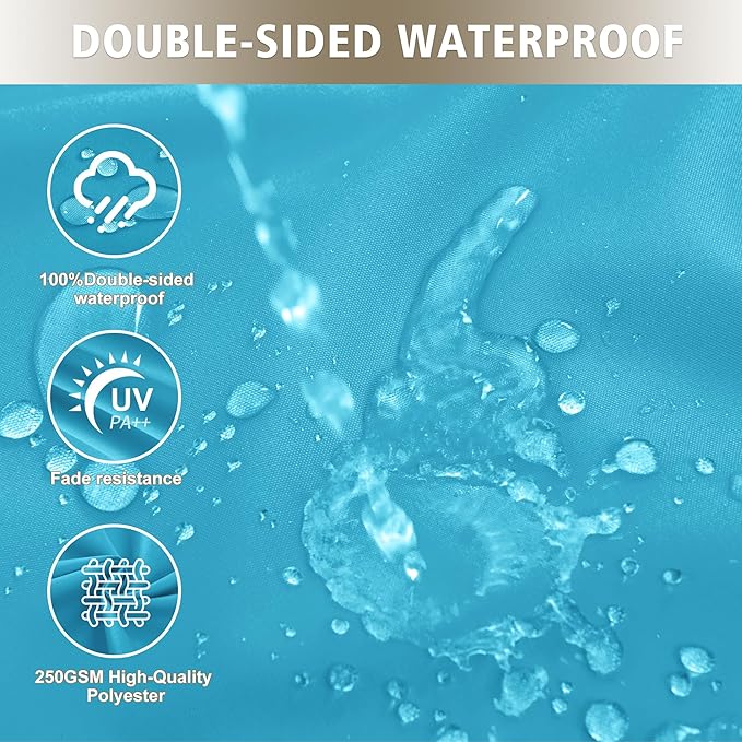 24x24 Inch Outdoor Cushions for Patio Furniture, Waterproof Outdoor Chair Cushions w/Fade-Resistant, Removable & Machine-Washable Covers, Deep Seat Sofa/Couch Pad Replacement – Set of 1/2/4, Teal