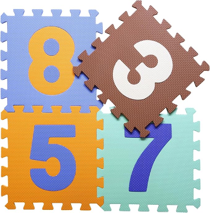 Coolcandy Baby Play Mat, 25Pcs Interlocking Puzzle Floor Mat, with Safety Fence - 0.4" Thick Non-Toxic EVA Foam Play Mat, Soft Puzzle Tiles for Play Areas