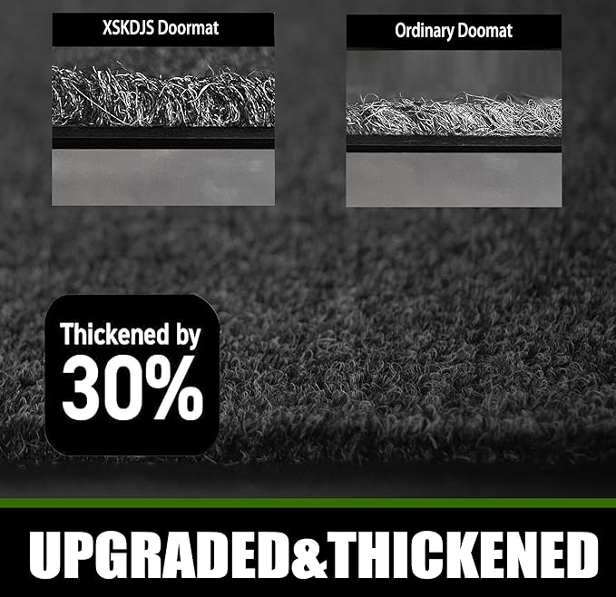 Commercial Grade Entrance Mat 3x5Ft Brush Step Entrance Rug with Striped Pattern&Rubber Border Indoor Outdoor Low Profile Rubber Entry Carpet Mat for Hallway,Home,High Traffic Area,Black