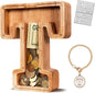 KMC Wooden Letter Piggy Bank, Personalized Initial Piggy Bank for Kids Boys, Clear Alphabet T Wood Money Box, Unbreakable Coin Saving Jar, Birthday, for Children