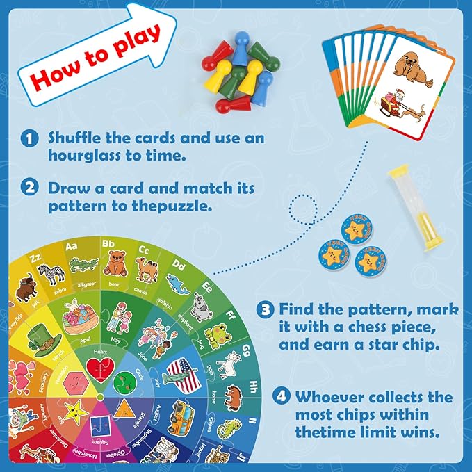 Floor Puzzle,Jigsaw Puzzles,Animal Puzzle for Kids,Alphabet Learning Toys,ABC Letter Games for Kindergarten,Memory Matching Game,Family Board Game,Toddler Educational Toys,Preschool Activities