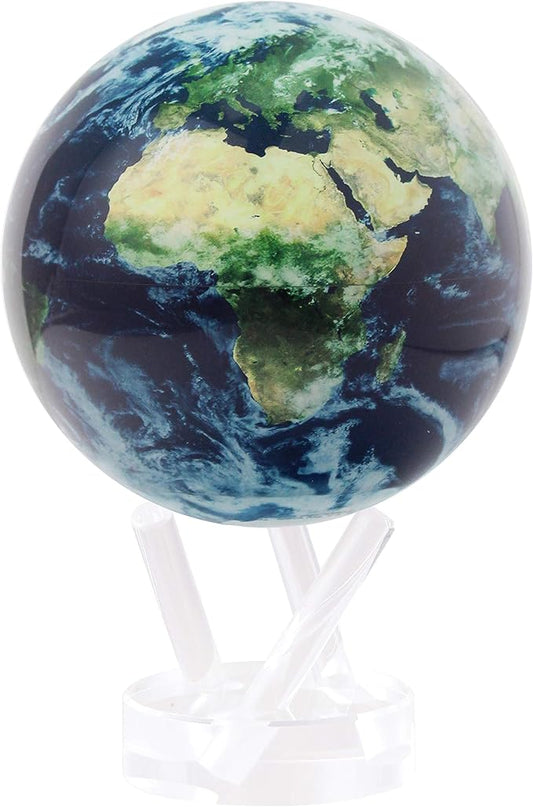 MOVA Globe Earth with Clouds – 6” Self-Rotating Globe Powered by Light | Silent Motion, No Batteries or Wires | Unique Desk Decor or Gift for Space Lovers