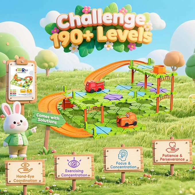 DIY STEM Board Games Kids Toys,Road Builder Educational Learning Toys for Kids, Montessori Logic Puzzles Brain Teasers Toy Preschool Classroom Gifts for Age 4-12 Year Old