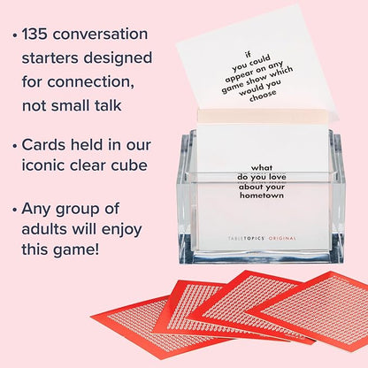 TableTopics Original Conversation Starter Cards for Adults to Break The Ice with 135 Questions for Parties, Gatherings, Small Groups, & Team-Building