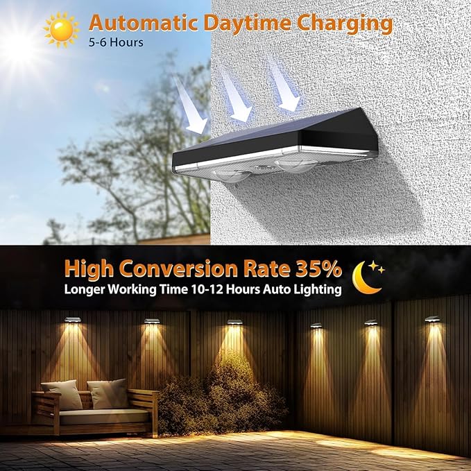 Solar Fence Lights,RGB & Warm White & 6 Colors Bright Lens LED Dusk to Dawn Deck Light Outdoor Waterproof, Solar Outdoor Lights for Backyard/Railing/Wall/Step/Patio/Pool (16Pack)