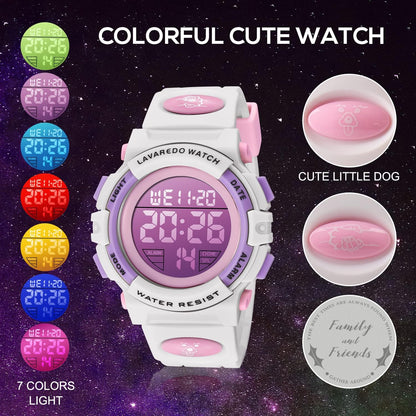 Kids Watch,Boys Watch for 3-15 Year Old Boys,Digital Sport Outdoor Multifunctional Chronograph LED 50 M Waterproof Alarm Calendar Analog Watch for Children with Silicone Band,Kids Gift