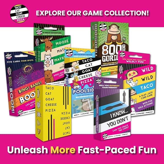 Bing Bang Boom Hilariously Fun Card Game for Family Game Night by Taco Cat Goat Cheese Pizza | Easy to Learn and Play with Fast 10 Minute Rounds | Fun for Kids, Teens, and Adults | 2 - 6 Players