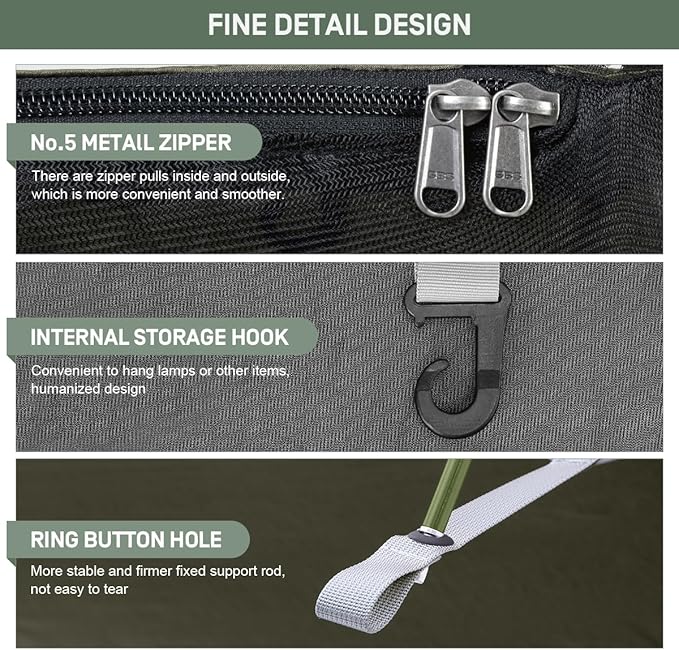 ETROL Camping Hammock with Mosquito Net,3 in 1 Function Parachute Portable Hammock,Double & Single Hammocks Tent for Travel Outdoor Indoor Hiking Patio - with Tree Straps,Carabiners,Aluminium Poles