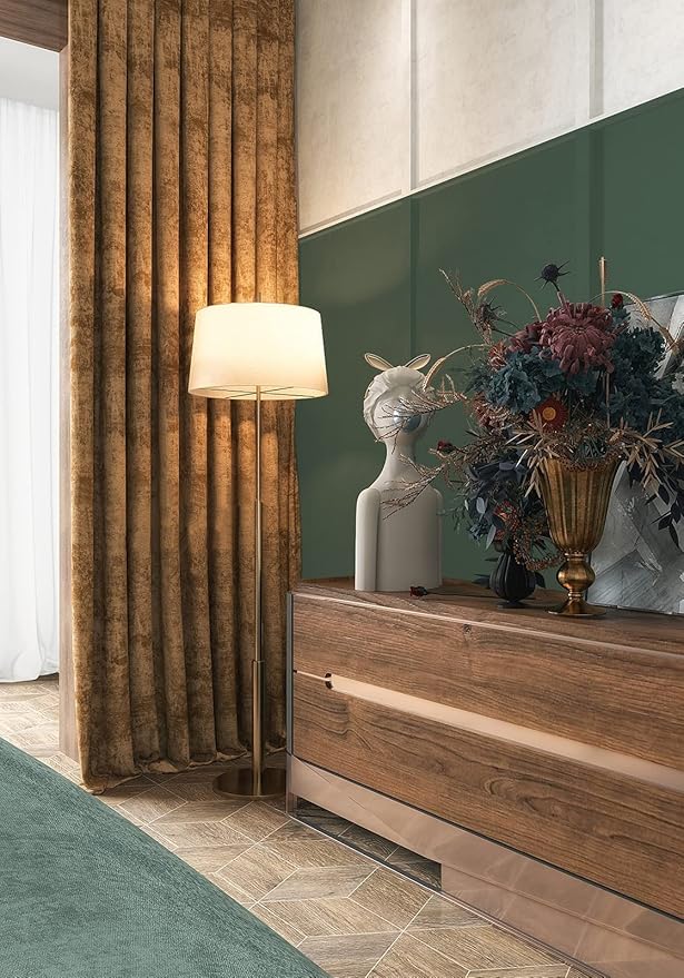 Dimoon 590''x17.7'' Green Peel and Stick Wallpaper Contact Paper Modern Self Adhesive Wall Paper Removable Renter Friendly Textured Solid Color Shelf Cabinet Vinyl Roll (590''x17.7'',Dark Green)