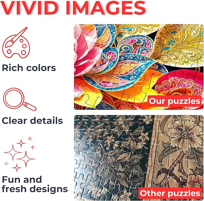 1000 Pieces Jigsaw Puzzle – Matte Finish, Soft Touch, Easy to Assemble, Tight Fit, Vivid Colors, Missing Pieces Service – Multicolor Butterfly Stained Glass Illustration – by ENJOY Puzzle