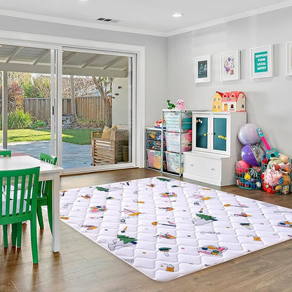 Baby Play Mat - 79" X 63",Premium Thicker Foam One-Piece Crawling Mat, Machine Washable, Extra Large Anti-Slip Activity Playmat for Babies, Toddlers & Infants