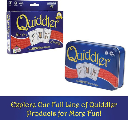 Playmonster Quiddler Card Games for Kids - Collectors Tin, Playing Cards Word Games, Deck of Cards, Fun Family Games for Kids and Adults, Game Night, Travel Games, Multi-Player, Ages 8+