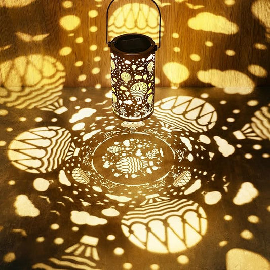 Fabuday Hot Air Balloon Outdoor Solar Lantern Waterproof - Hanging Solar Power Lights Led for Outside, Garden Decor for Patio, Porch, Balcony, Yard and Deck, Gardening Decorations Gifts for Women Mom