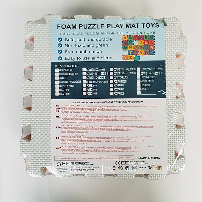 qqpp EVA Rubber 18 Tiles Interlocking Puzzle Foam Floor Mats - Baby Play Mat for Playing | Exercise Mat for Home Workout. Green. QC-Hb18N