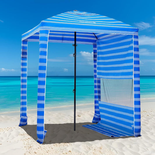 HOMEDEMO Beach Canopy UPF 50+, 6'×6', Easy Set up and Take Down Tent with Sand Pockets, Side Wall Shade Wind Waterproof for Kids, Family & Friends