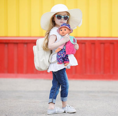 Gift Boutique Baby Doll with 12 Inch Baby Doll for Toddlers Feeding Set with Realistic Diaper Bag, Bottles, Sunglasses, and Pretend Play Feeding Accessories for 2 Years and Up