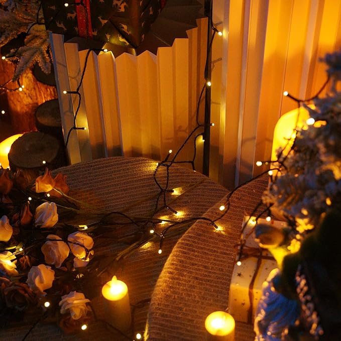 Solar Powered String Lights, 164ft 2 Pack Total 400 Led Solar String Lights Outdoor Waterproof with 8 Modes - Solar Outdoor String Light for Outside Tree Lights for Tree Patio Christmas Warm White