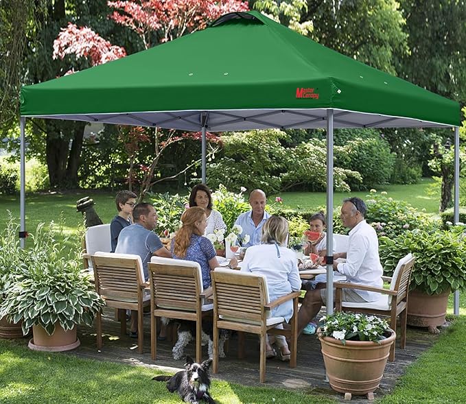 MASTERCANOPY Durable Pop-up Canopy Tent with Roller Bag (10x10, Forest Green)