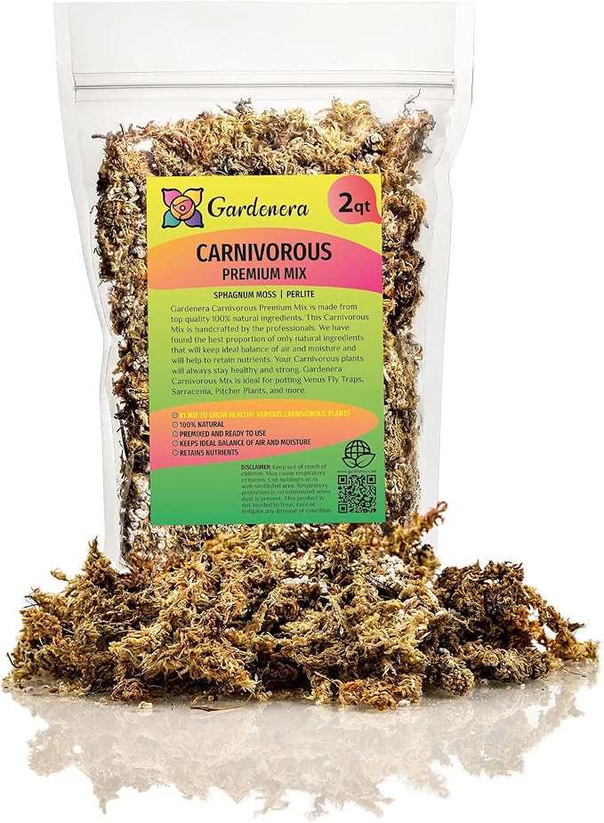 Sphagnum Moss Potting Mix for Carnivorous Plants - 20 Quart - Moss and Perlite Blend for Potting Venus Fly Traps, Sarracenia, Pitcher Plants (4 Bags of 5QT)