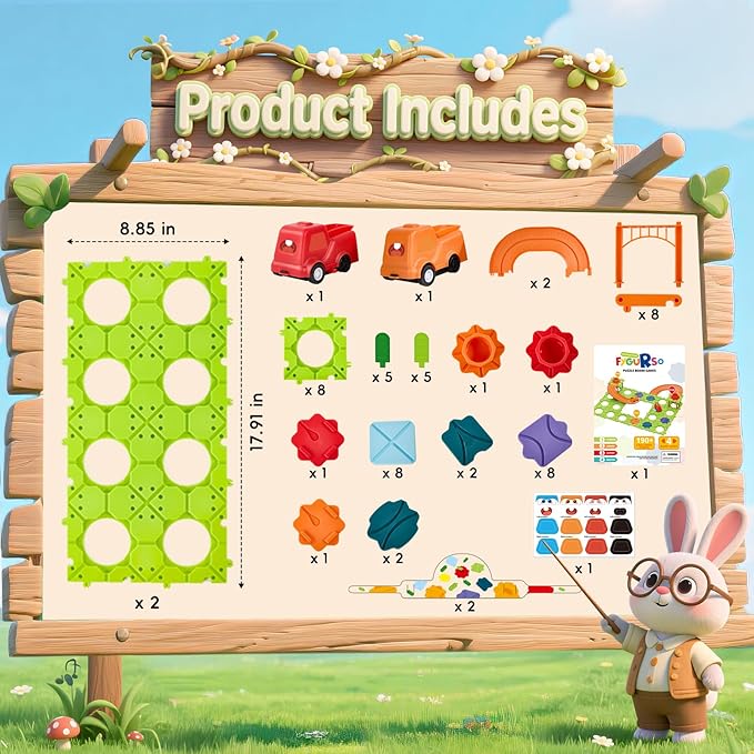 DIY STEM Board Games Kids Toys,Road Builder Educational Learning Toys for Kids, Montessori Logic Puzzles Brain Teasers Toy Preschool Classroom Gifts for Age 4-12 Year Old