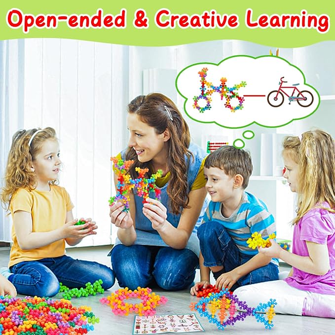 Kids Building STEM Toys for 3 4 5 6+ Year Old Boy Girl Birthday Gift, 300PCS Educational Interlocking Discs Building Blocks for Kids Ages 3-5 4-8 5-7 Preschool Classroom Manipulatives Creative Games