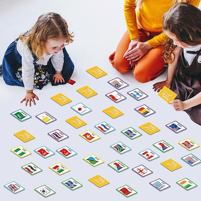 gisgfim 50 Pairs Juego de Memoria de Banderas del Mundo en español para niños y adultos Flags of the World Memory Matching Games in Spanish Educational Matching Game Fun Fast Memory Game Gift Learning