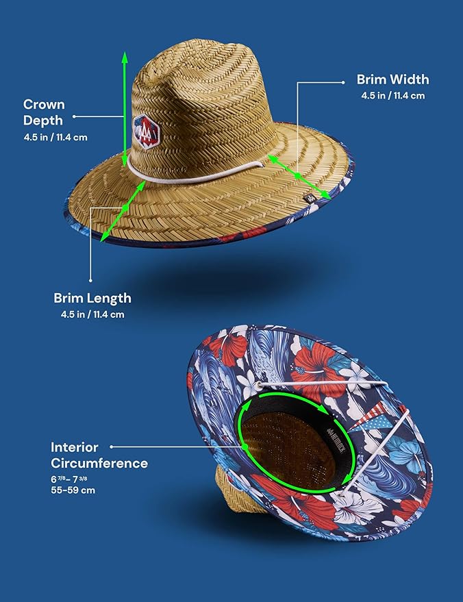 Straw Hat for Men & Women | Lifeguard Hat, Beach Hat & Sun Hat | UPF 50+ Wide Brim for Sun Protection | One Size | Hemlock
