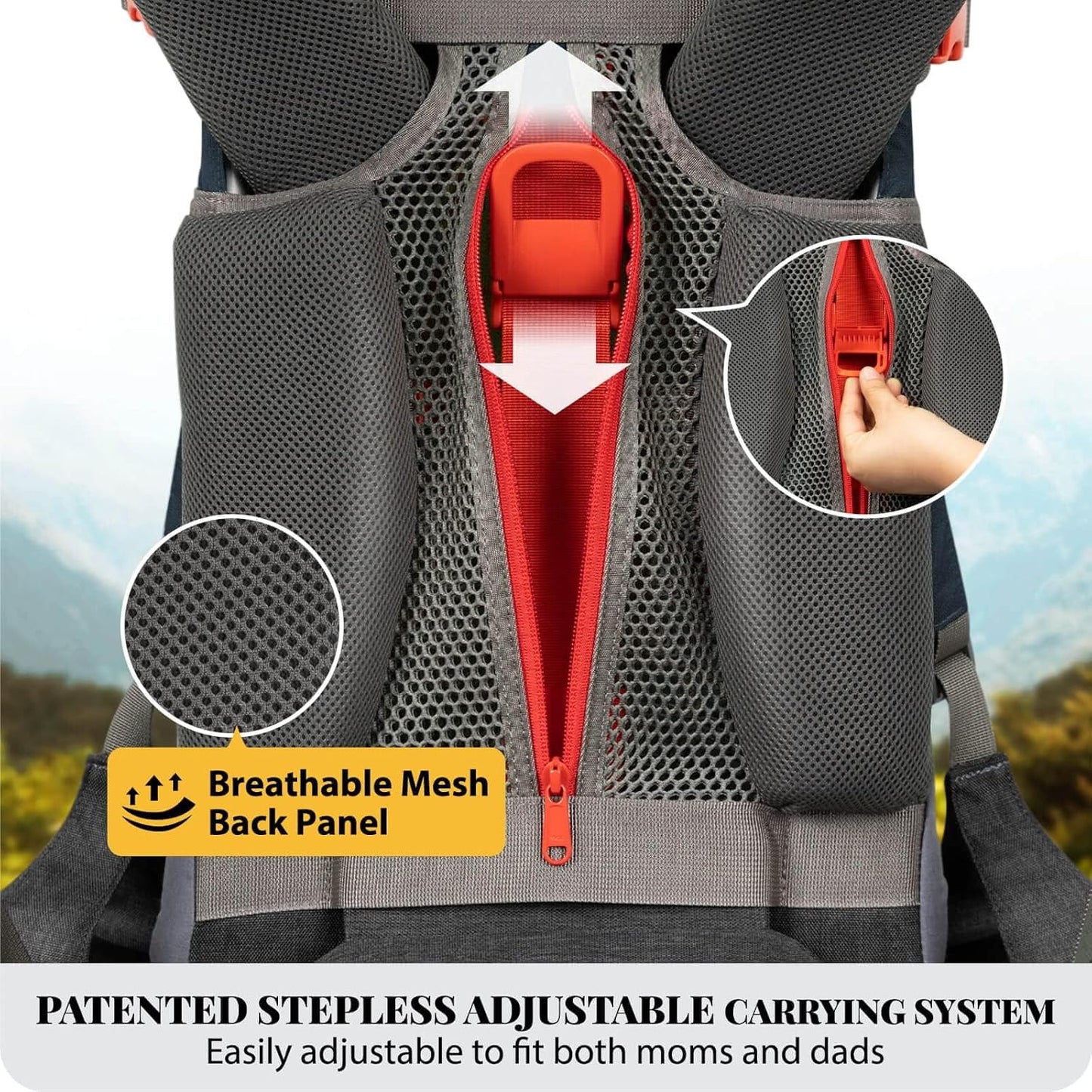 WIPHA Upgraded Baby Carrier, Hiking Backpack with Ergonomic Pro Design, Lightweight Large Capacity Toddler Carrier