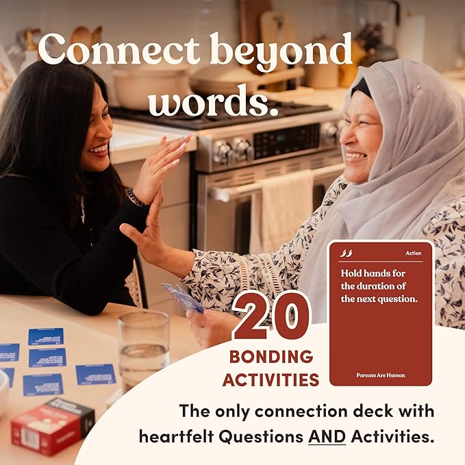 Parents Are Human, Relationship Cards, Get to Know Each Other Better, Parents, Adults, Families, & Teens Relationship Building, Light & Deep Questions, 70 Questions & Activity Cards, English + Russian