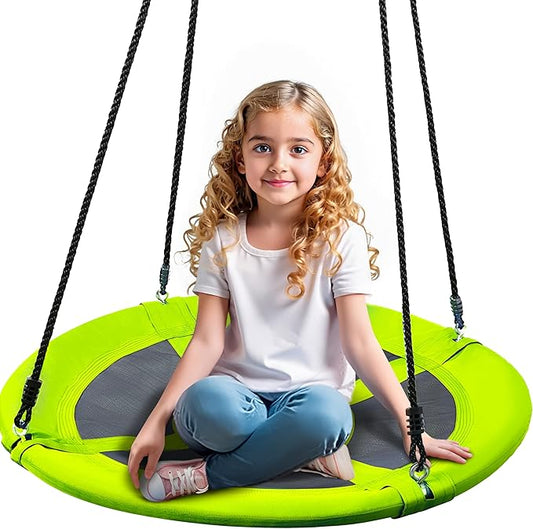 TURFEE Swing for Outdoor Swing Set - Pack of 1 Swing Seat Replacement Kit with Heavy Duty Chains - Backyard Swingset Playground Accessories for Kids (Green)