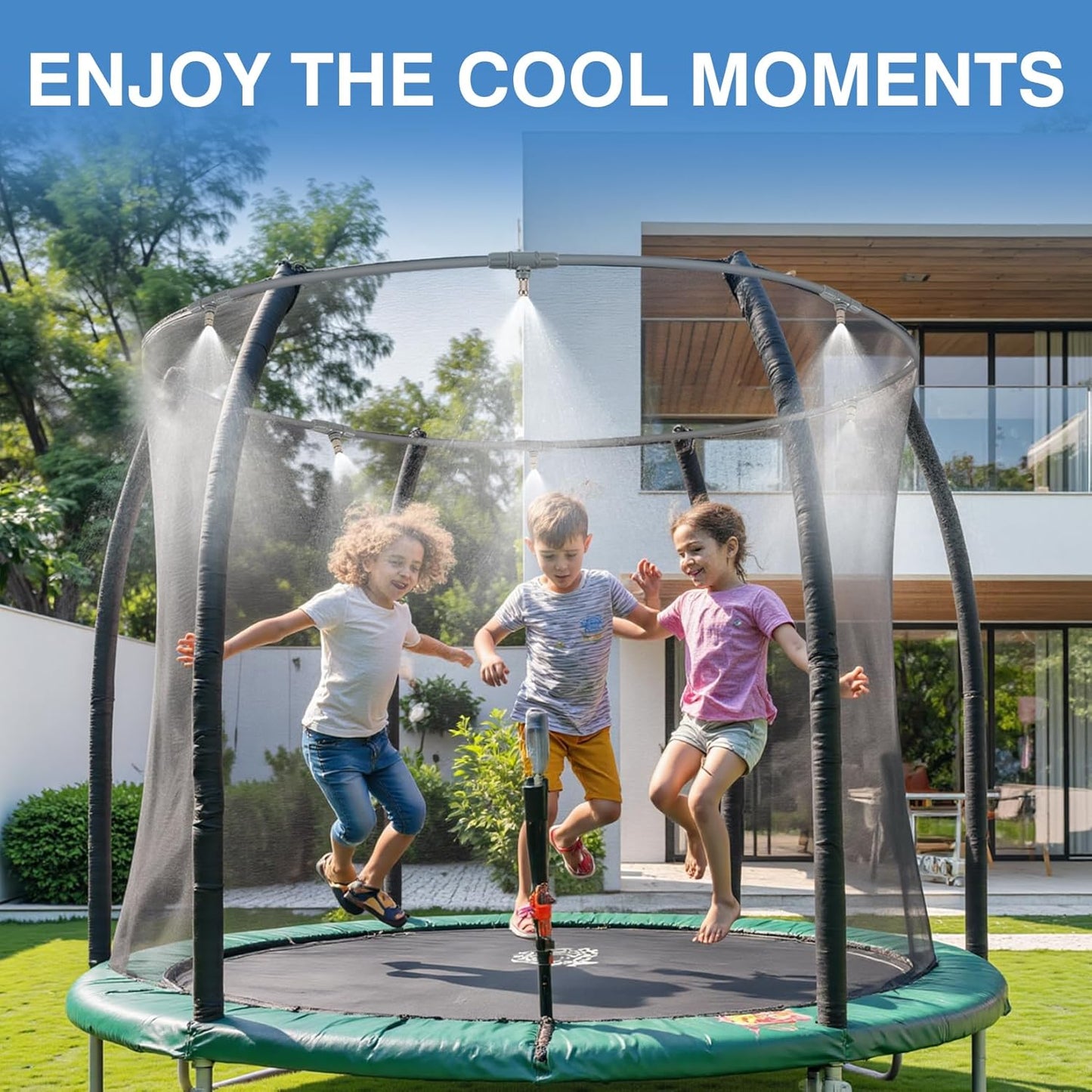 30 Pcs Misting Cooling System, Outdoor Misting System for Patio, 25 FT Misting Line Plastic Adapter, Outdoor Mister System for Patio, Garden, Trampoline, Greenhouse