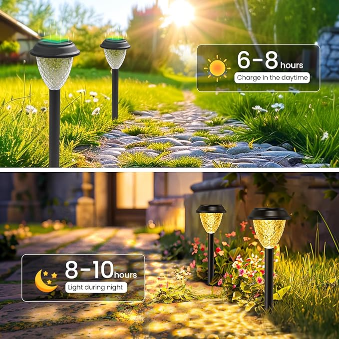 SOLPEX Solar Lights for Outside,10 Pack Solar Lights Outdoor Waterproof,Warm White Outdoor Solar Lights for Yard,Garden,Pathway,Patio and Landscape Lighting Decor