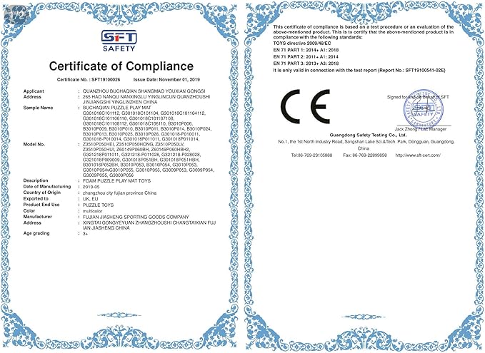 YIMINYUER® 20 Tiles (30cm×30cm×1cm Each Tile) Baby Soft Puzzle Play Mats, Kids Thick EVA Foam Floor, Toddlers & Children's Soft Interlocking Mat R02R06R10G301020