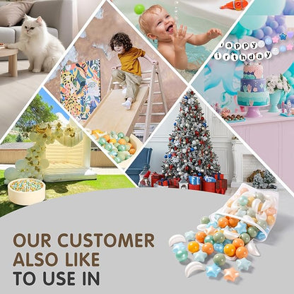 Realhaha Ball Pit Balls 50 100 200 500 Play Balls Plastic Balls for Baby Girls Toddlers Kids Play Tent Pool Playhouse Playpen Party Decoration