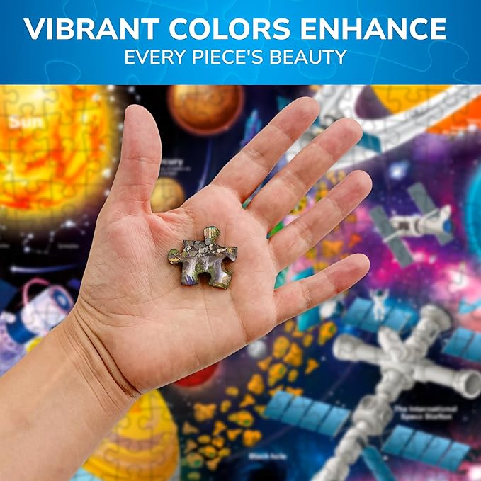 QUOKKA Puzzles for Adults 500 Pieces - 3 Set Floor Puzzles for Adults - Learning Map of The United States World Space - Educational Games - Toys for 15 Year Old Boys and Girls