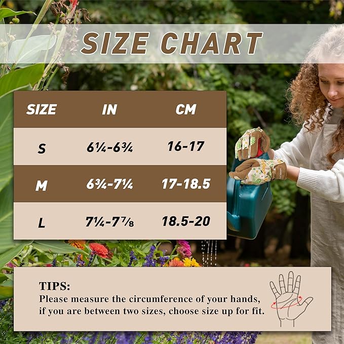 HLDD HANDLANDY Work Gloves for Women and Ladies, Leather Gardening Gloves Flexible Mechanic Working Gloves