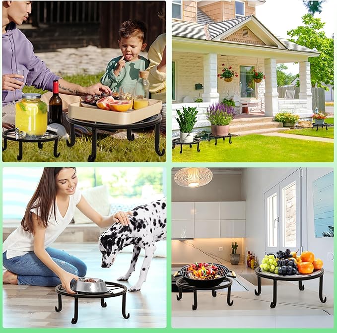 5 Pack Metal Plant Stands Outdoor Indoor,Heavy Duty Planter Stands for Indoor Plants,Rustproof Iron Flower Pot Stands Outdoor,Pot Stand for Plants Flower Stand Plant holders for Plant Decor