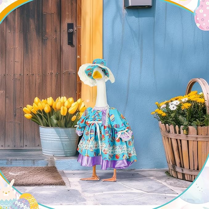 Suzile Easter Goose Outfit Clothes for 23 High Cement for Plastic Lawn Clothing Porch Goose Clothes Lawn Garden Costume