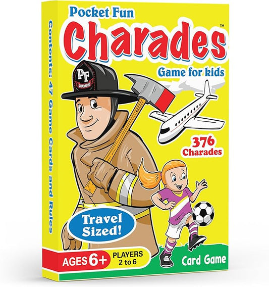 Pocket Fun Charades for Kids Ages 6+ – 376 Fun Acting Prompts – No Reading Required | Compact, Take-Anywhere Activity for Travel, Camping, Party, Game Night, or Birthday Gift for Boy or Girl
