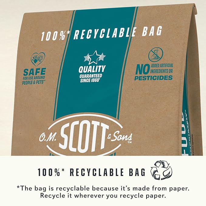 O.M. Scott and Sons Natural Grass Food, Food for Lawns, Fertilizes for up to 10 Weeks, Covers up to 2,000 sq. ft., 12.72 lbs., 2-Pack