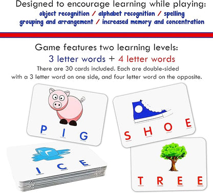 Little Treasures Matching Letter Game, Teaches Word Recognition, Spelling, and Increases Memory, 3 Years and Up