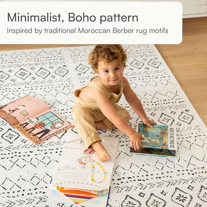 Lillefolk Baby Play Mat for Floor – 6x8ft Boho | Soft Non Toxic Premium EVA Foam Tiles for Tummy Time, Crawling & Playroom – Waterproof Interlocking Floor Mat for Babies & Toddlers (12 Tiles)